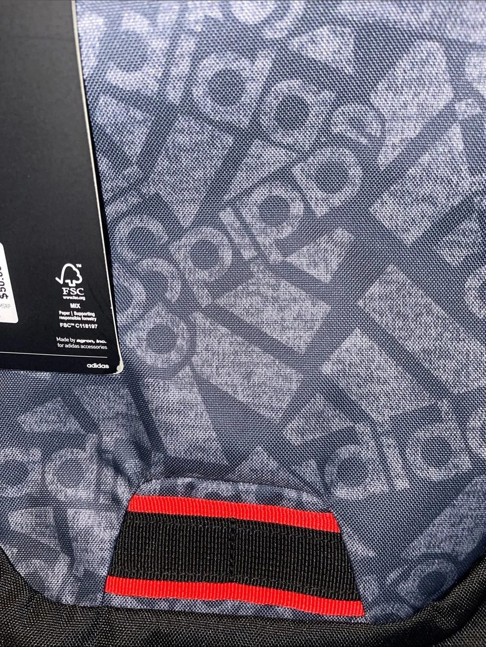 adidas Fundare sonic-Grey/Black with Red Logo Men's Backpack